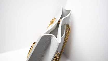 Ivory Black Curb Link Handbag